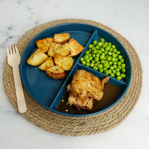 Grilled Chicken, Roasted Potatoes & Peas