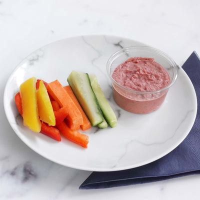 Mixed Dippers with Beetroot Hummus (v)