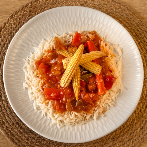 Sweet & Sour Vegetables with Rice (v)