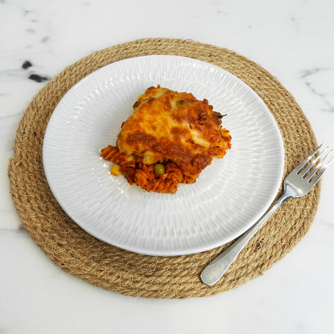 Cheese & Hidden Vegetable Tomato Bake (v)