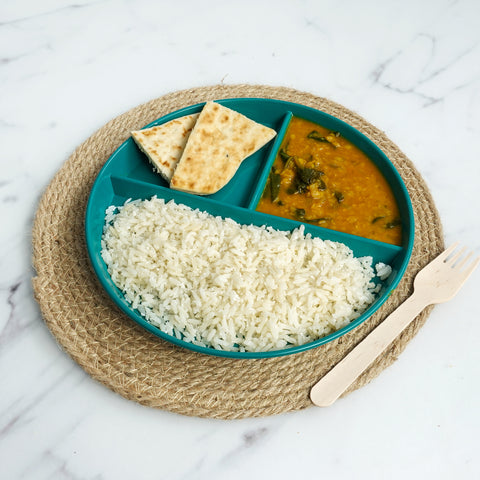 Vegetable Lentil Dhal with Coconut Rice & Naan